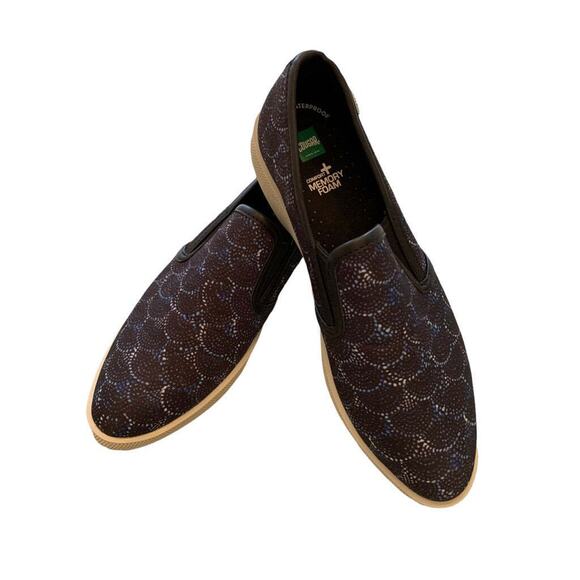 8M Cougar Women's Slip On Memory Foam Waterproof Sneakers "Lula" Blue Black - Picture 1 of 6
